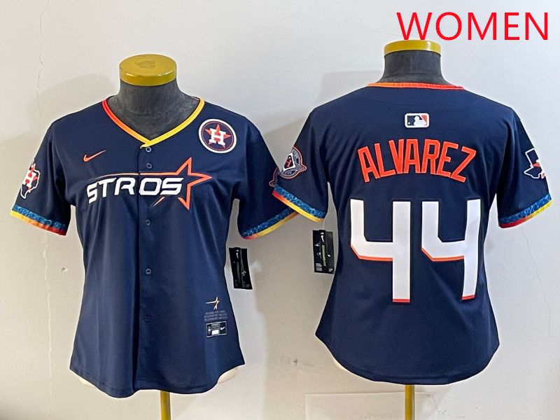 Women Houston Astros #44 Alvarez Drak Blue Fourth generation Joint Name 2025 Nike MLB Jersey style 4